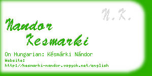 nandor kesmarki business card